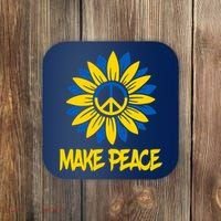 Make Peace Ukraine Strong Sunflower Coaster thumb 0