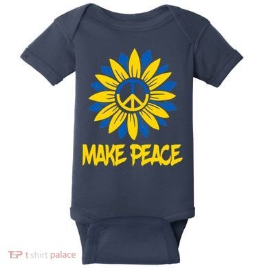 Make Peace Ukraine Strong Sunflower Baby Bodysuit