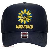 Make Peace Ukraine Strong Sunflower Hat thumb 0