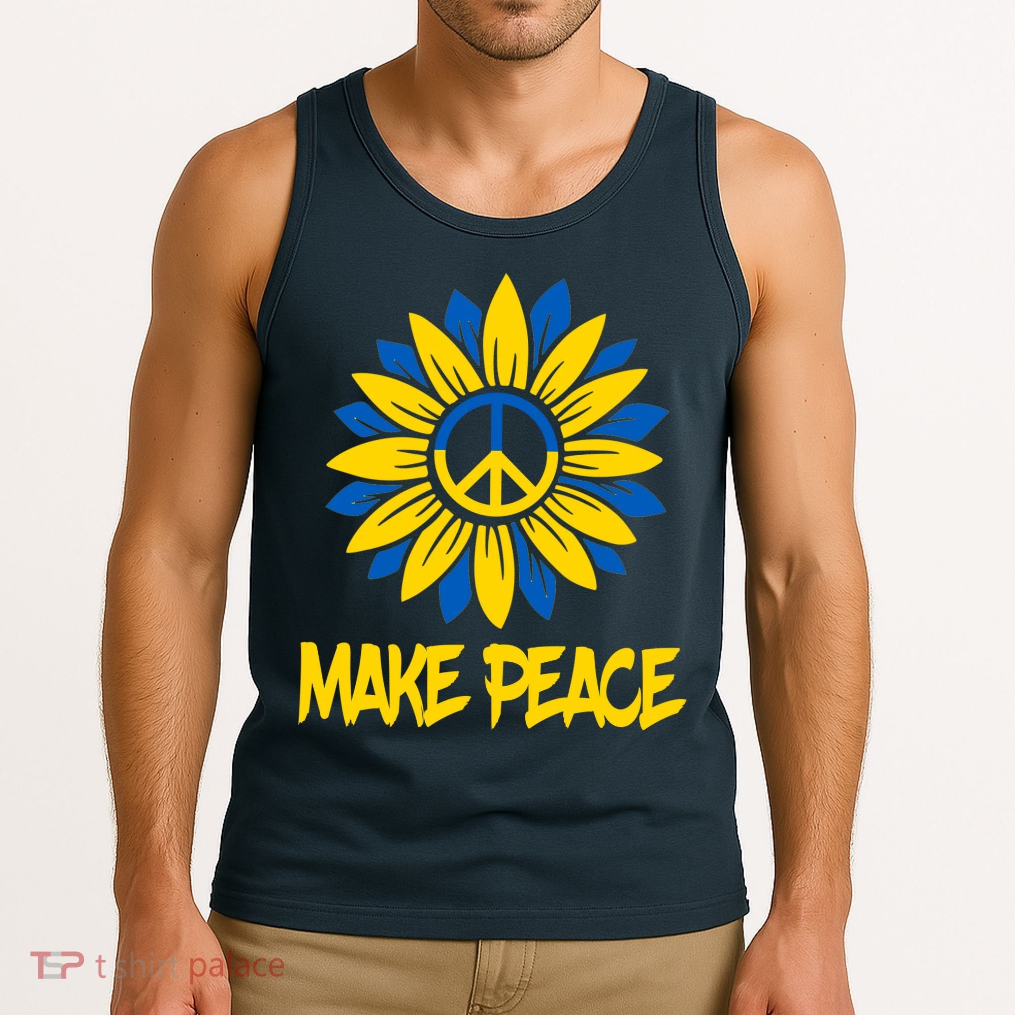 Make Peace Ukraine Strong Sunflower Tank Top