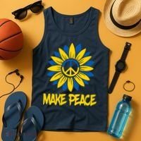 Make Peace Ukraine Strong Sunflower Tank Top thumb 4