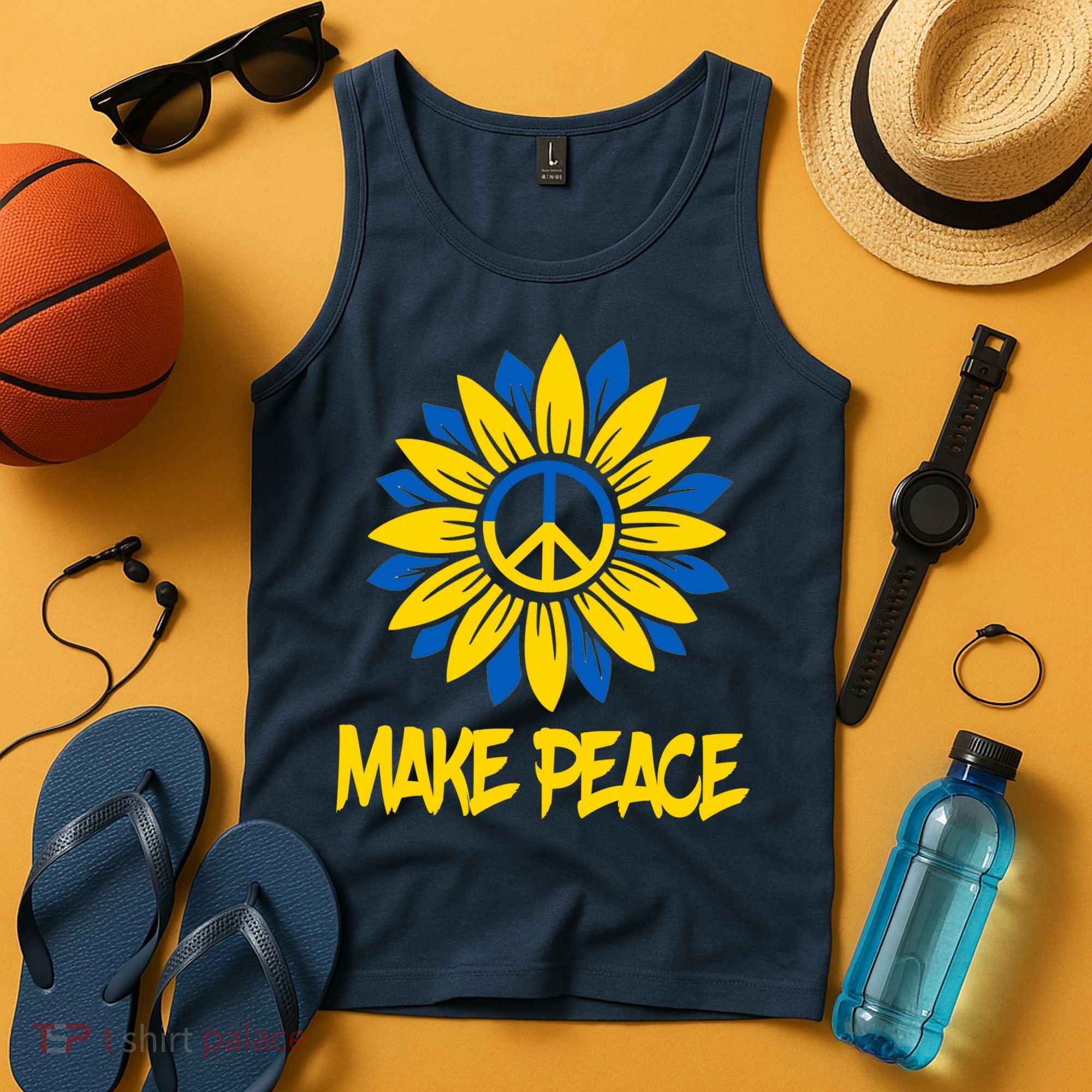 Make Peace Ukraine Strong Sunflower Tank Top