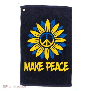 Make Peace Ukraine Strong Sunflower Golf Towel