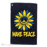 Make Peace Ukraine Strong Sunflower Golf Towel thumb 0