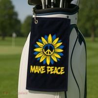 Make Peace Ukraine Strong Sunflower Golf Towel thumb 2