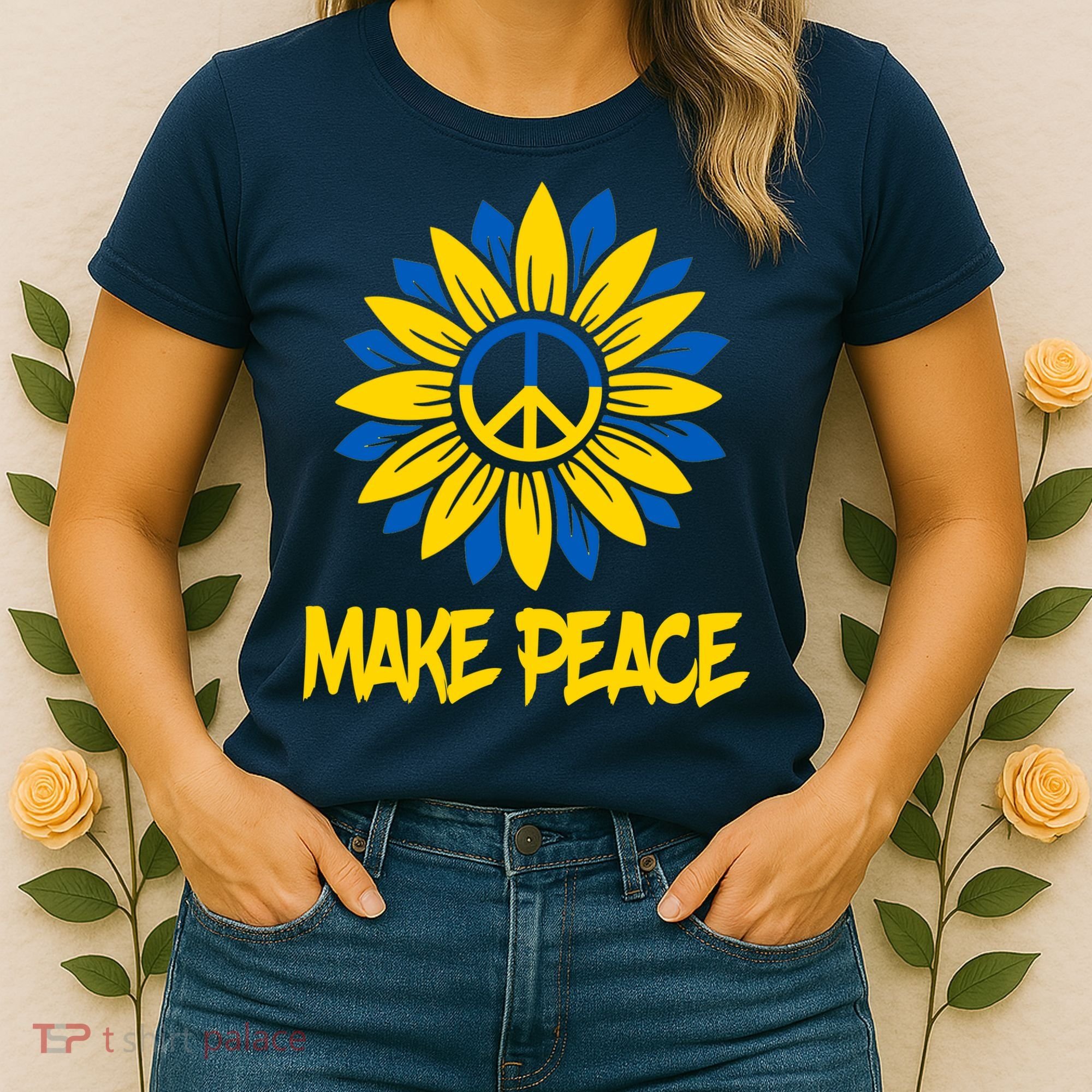 Make Peace Ukraine Strong Sunflower Women's T-Shirt