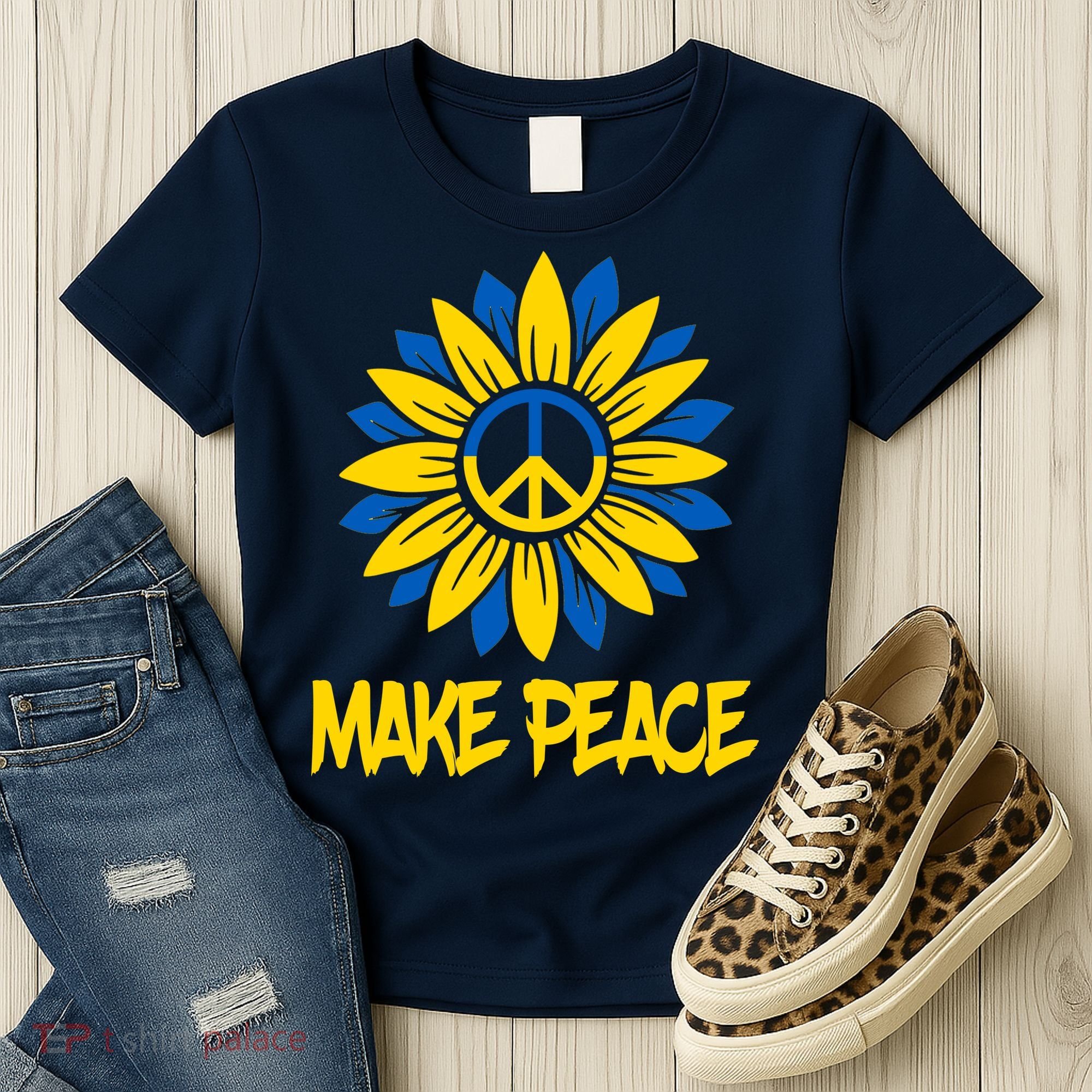 Make Peace Ukraine Strong Sunflower Women's T-Shirt