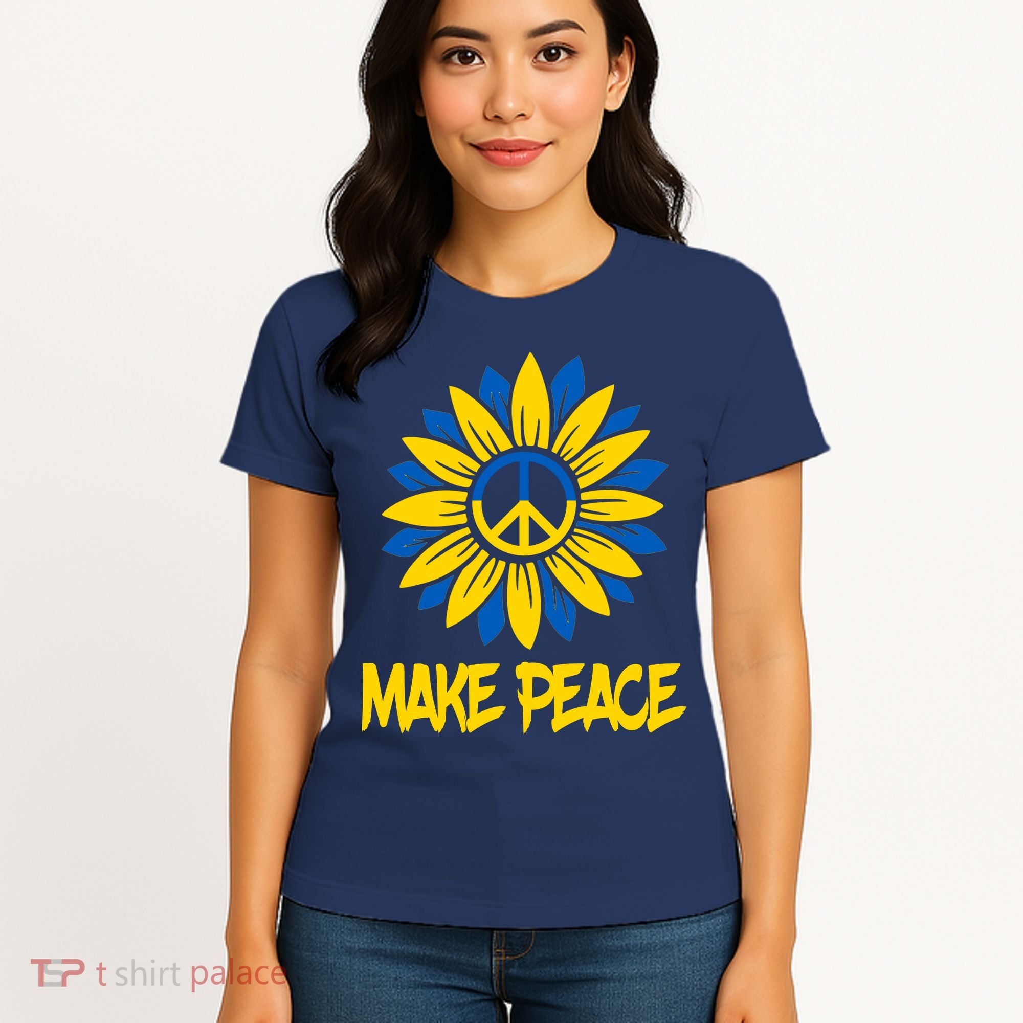 Make Peace Ukraine Strong Sunflower Women's T-Shirt
