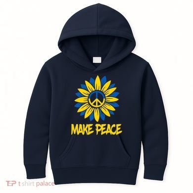 Make Peace Ukraine Strong Sunflower Kids Hoodie