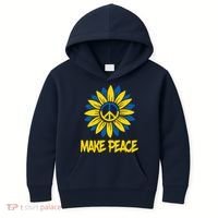 Make Peace Ukraine Strong Sunflower Kids Hoodie thumb 0