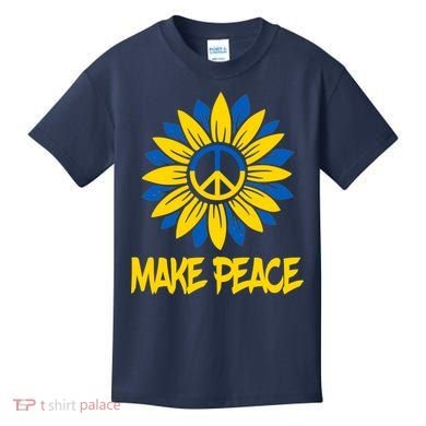 Make Peace Ukraine Strong Sunflower Kids T-Shirt