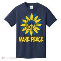 Make Peace Ukraine Strong Sunflower Kids T-Shirt thumb 0