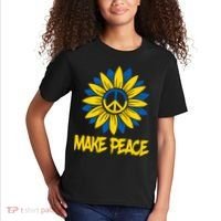 Make Peace Ukraine Strong Sunflower Kids T-Shirt thumb 2
