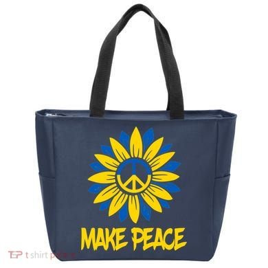 Make Peace Ukraine Strong Sunflower Tote Bag