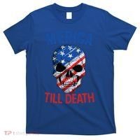 Merica Patriotic Usa Skull American Flag 4th Of July Great Gift T-Shirt thumb 0