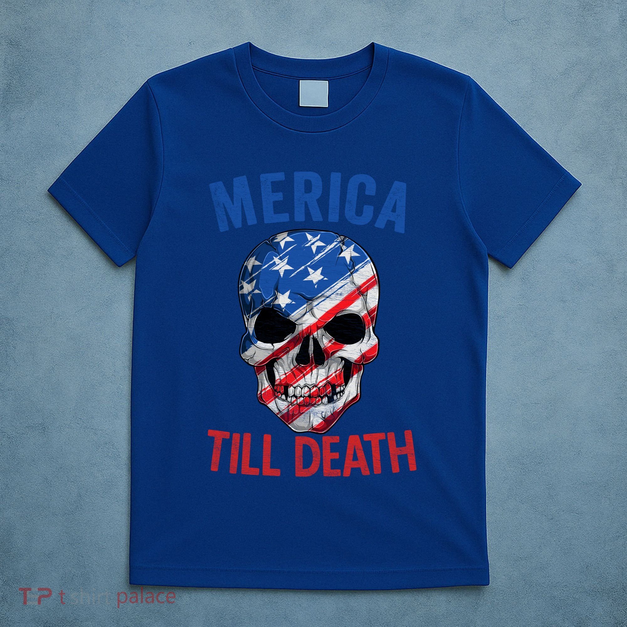 Merica Patriotic Usa Skull American Flag 4th Of July Great Gift T-Shirt