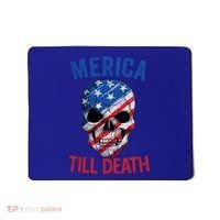 Merica Patriotic Usa Skull American Flag 4th Of July Great Gift Mousepad thumb 0
