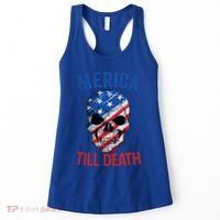 Merica Patriotic Usa Skull American Flag 4th Of July Great Gift Women's Tank Top thumb 0