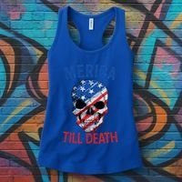 Merica Patriotic Usa Skull American Flag 4th Of July Great Gift Women's Tank Top thumb 3