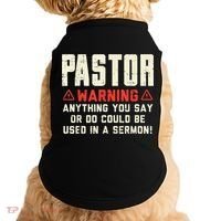 Mens Pastor Warning Sermon Funny Christian Preacher Minister Doggie Tank thumb 0