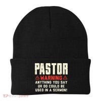 Mens Pastor Warning Sermon Funny Christian Preacher Minister Beanie thumb 0