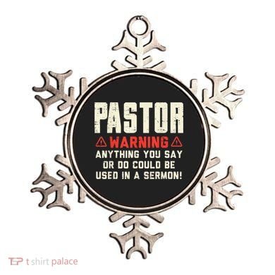 Mens Pastor Warning Sermon Funny Christian Preacher Minister Ornament