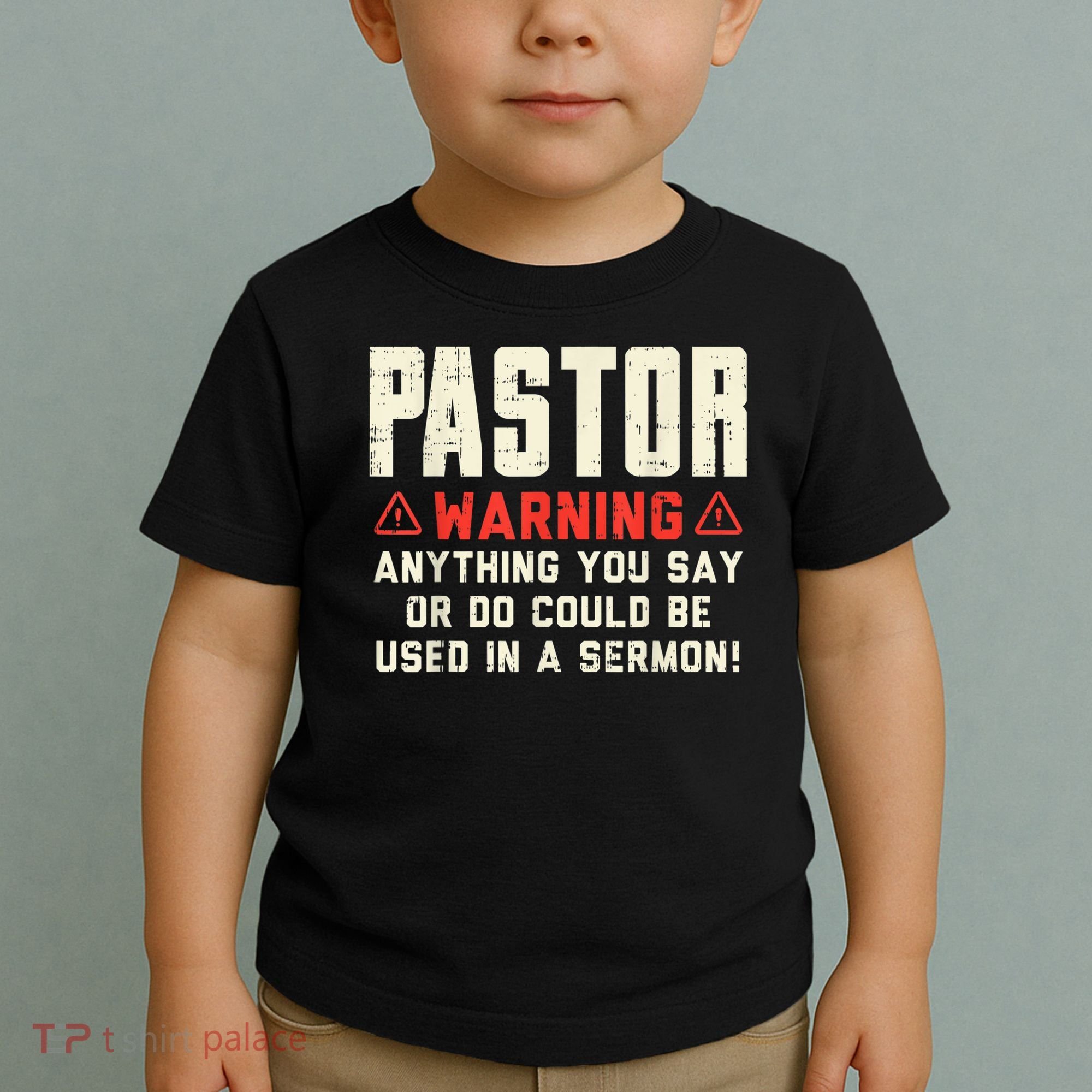 Mens Pastor Warning Sermon Funny Christian Preacher Minister Toddler T-Shirt