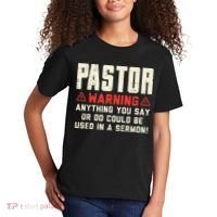 Mens Pastor Warning Sermon Funny Christian Preacher Minister Kids T-Shirt thumb 2