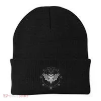 Moon Phases With Moth Blackcraft Clothing Beanie thumb 0