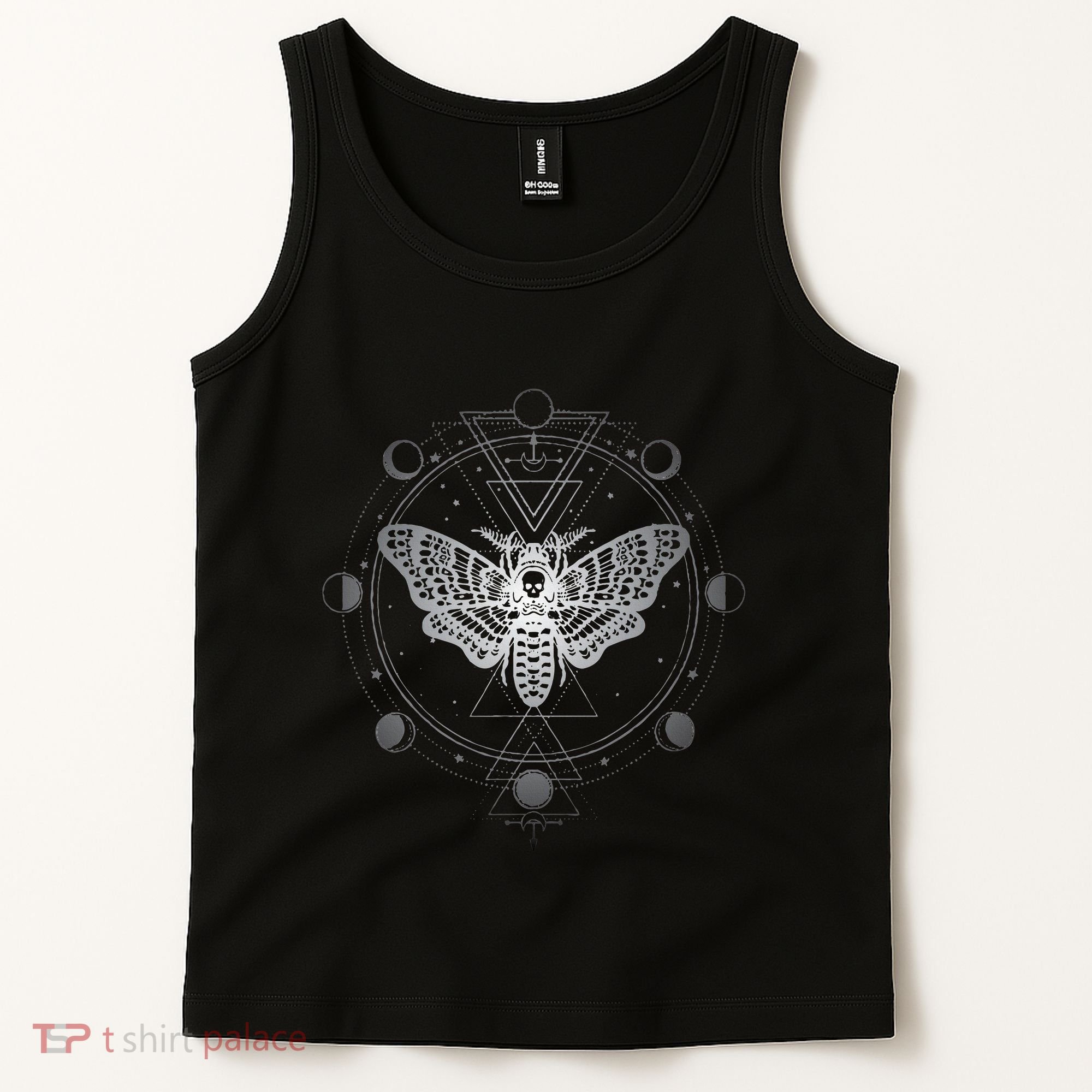 Moon Phases With Moth Blackcraft Clothing Tank Top