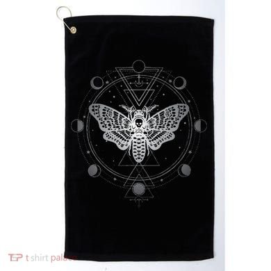 Moon Phases With Moth Blackcraft Clothing Golf Towel