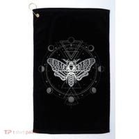 Moon Phases With Moth Blackcraft Clothing Golf Towel thumb 0
