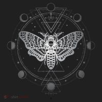 Moon Phases With Moth Blackcraft Clothing Golf Towel thumb 3