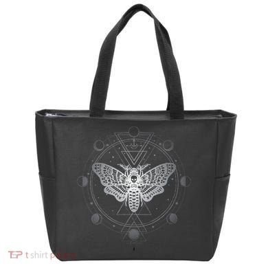 Moon Phases With Moth Blackcraft Clothing Tote Bag