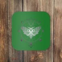 Moon Phases With Moth Blackcraft Clothing Coaster thumb 0