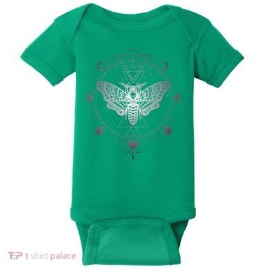 Moon Phases With Moth Blackcraft Clothing Baby Bodysuit