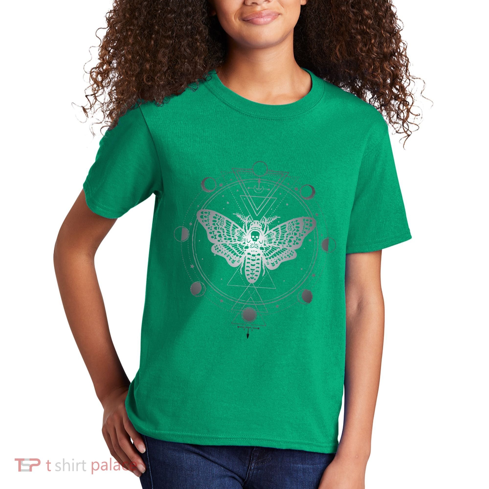 Moon Phases With Moth Blackcraft Clothing Kids T-Shirt