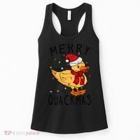 Merry Quackmas Duck Funny Christmas Lights Gift Xmas Holiday Women's Tank Top thumb 0
