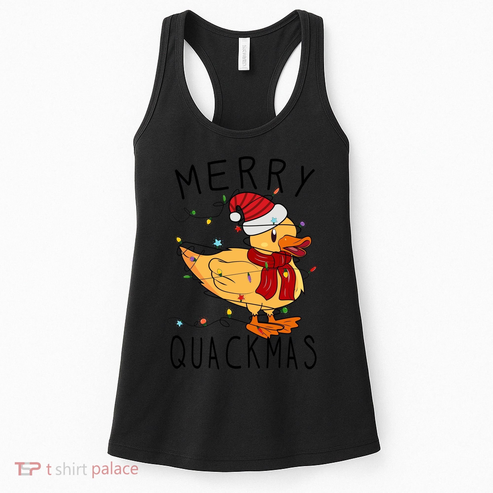Merry Quackmas Duck Funny Christmas Lights Gift Xmas Holiday Women's Tank Top