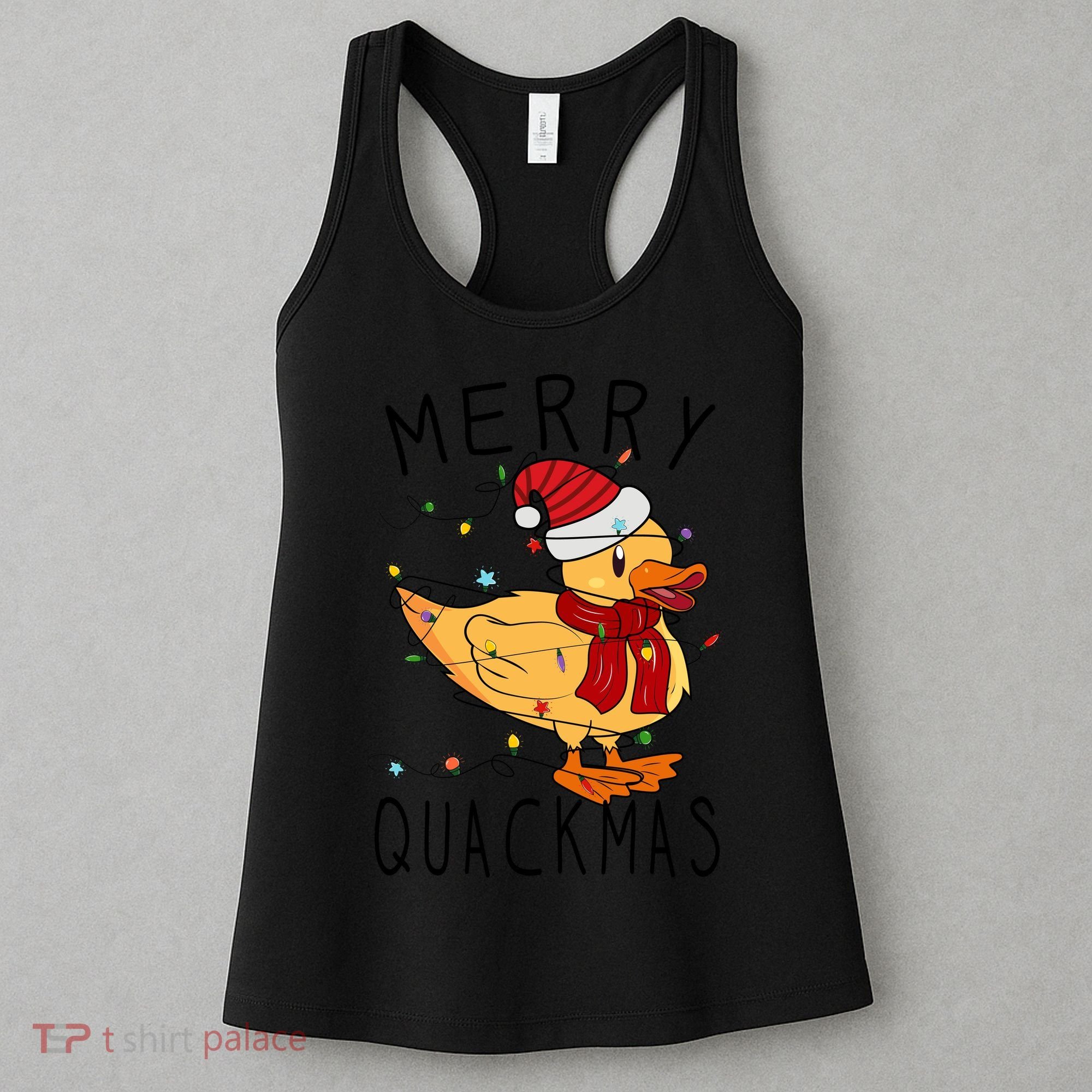 Merry Quackmas Duck Funny Christmas Lights Gift Xmas Holiday Women's Tank Top