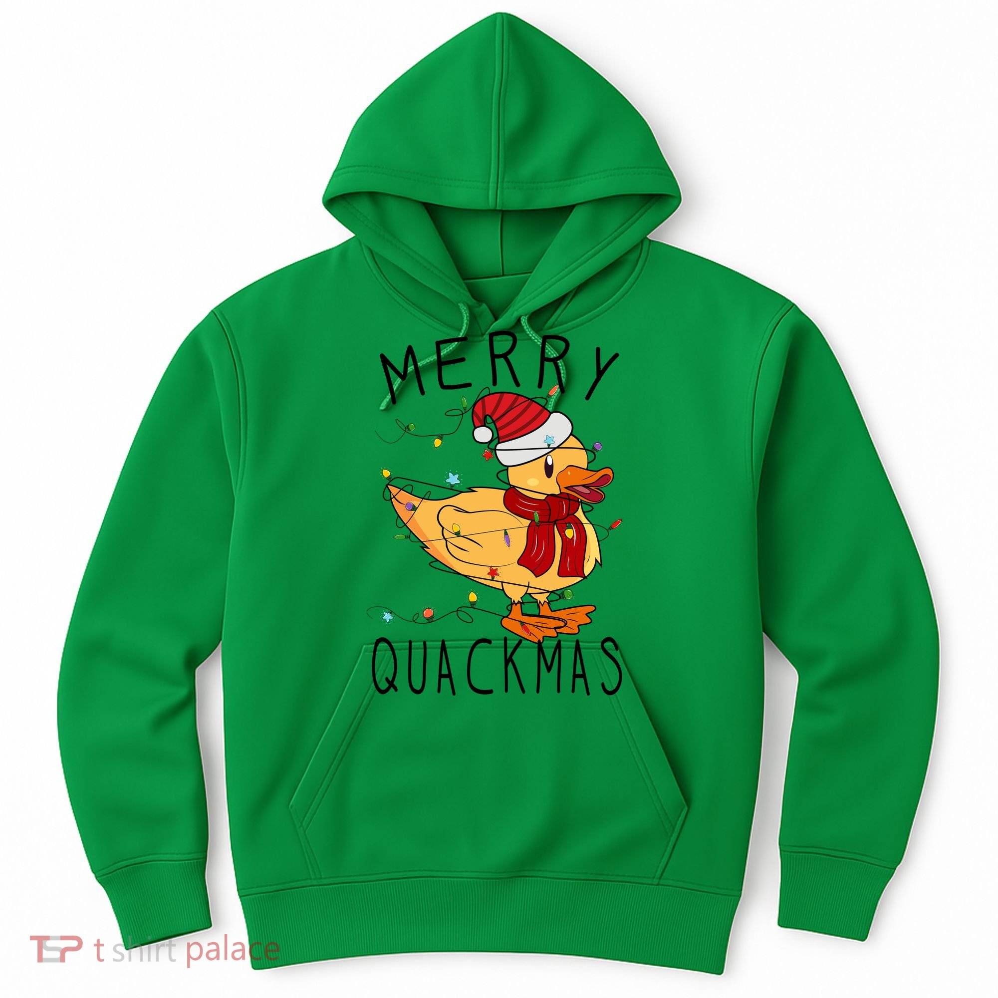 Merry Quackmas Duck Funny Christmas Lights Gift Xmas Holiday Hoodie