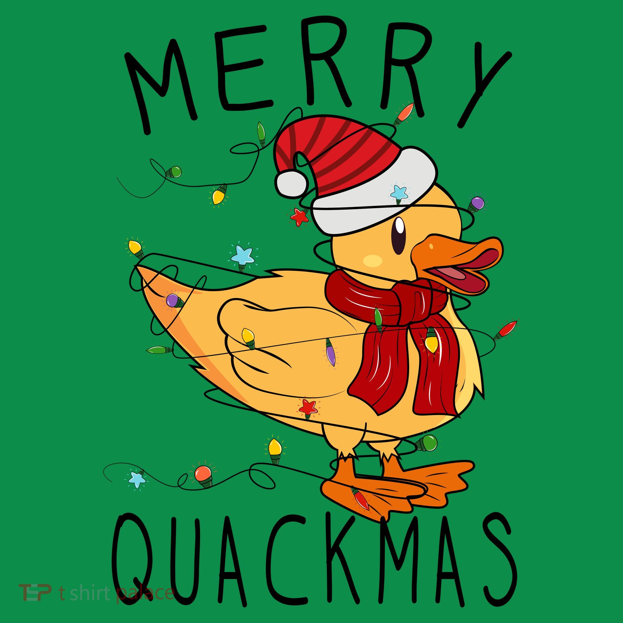 Merry Quackmas Duck Funny Christmas Lights Gift Xmas Holiday Hoodie