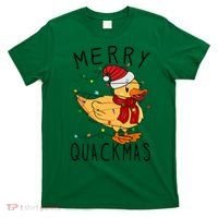 Merry Quackmas Duck Funny Christmas Lights Gift Xmas Holiday T-Shirt thumb 0