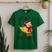 Merry Quackmas Duck Funny Christmas Lights Gift Xmas Holiday T-Shirt thumb 2