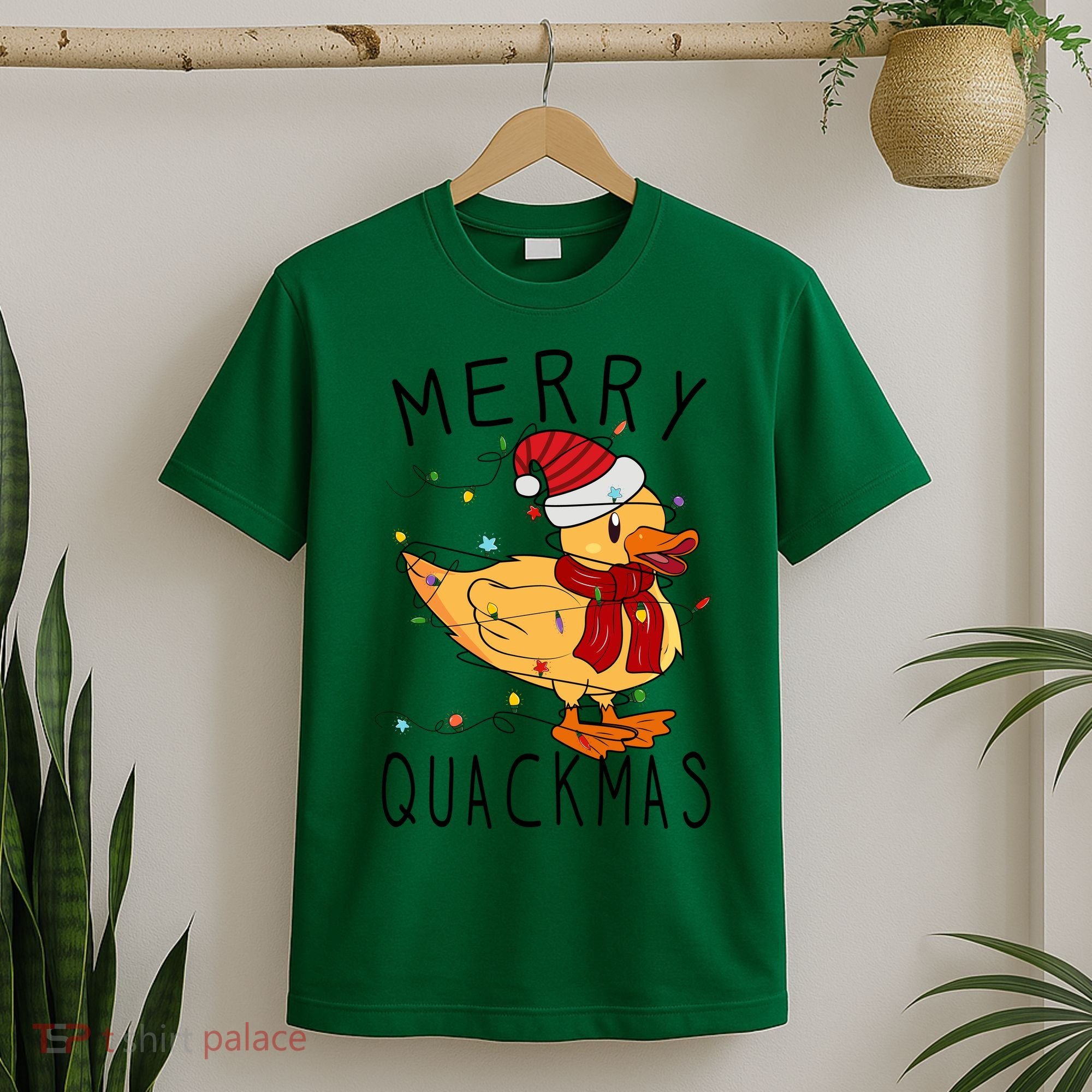 Merry Quackmas Duck Funny Christmas Lights Gift Xmas Holiday T-Shirt