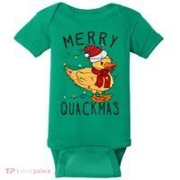 Merry Quackmas Duck Funny Christmas Lights Gift Xmas Holiday Baby Bodysuit thumb 0