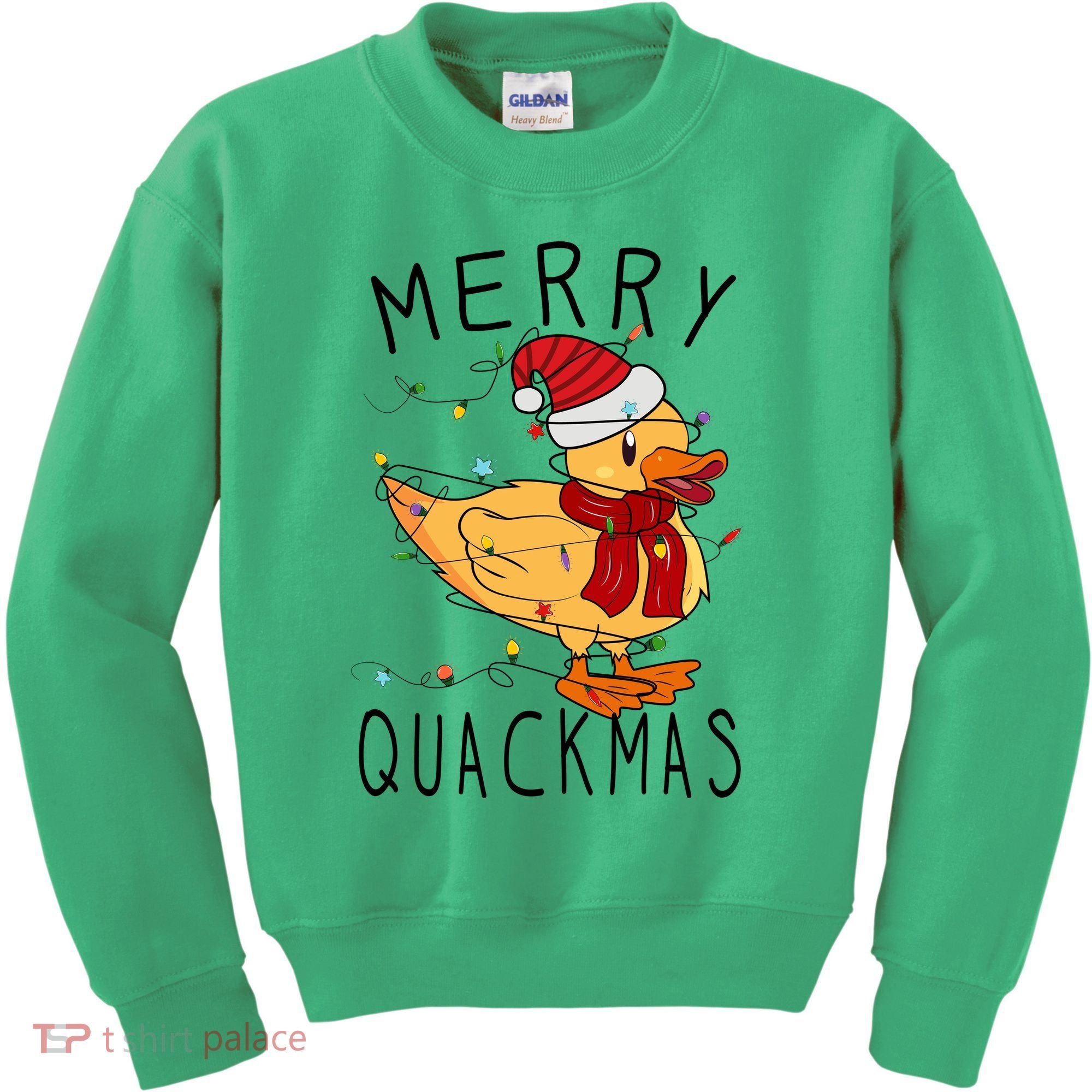 Merry Quackmas Duck Funny Christmas Lights Gift Xmas Holiday Kids Sweatshirt