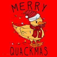 Merry Quackmas Duck Funny Christmas Lights Gift Xmas Holiday Santa Hat thumb 1