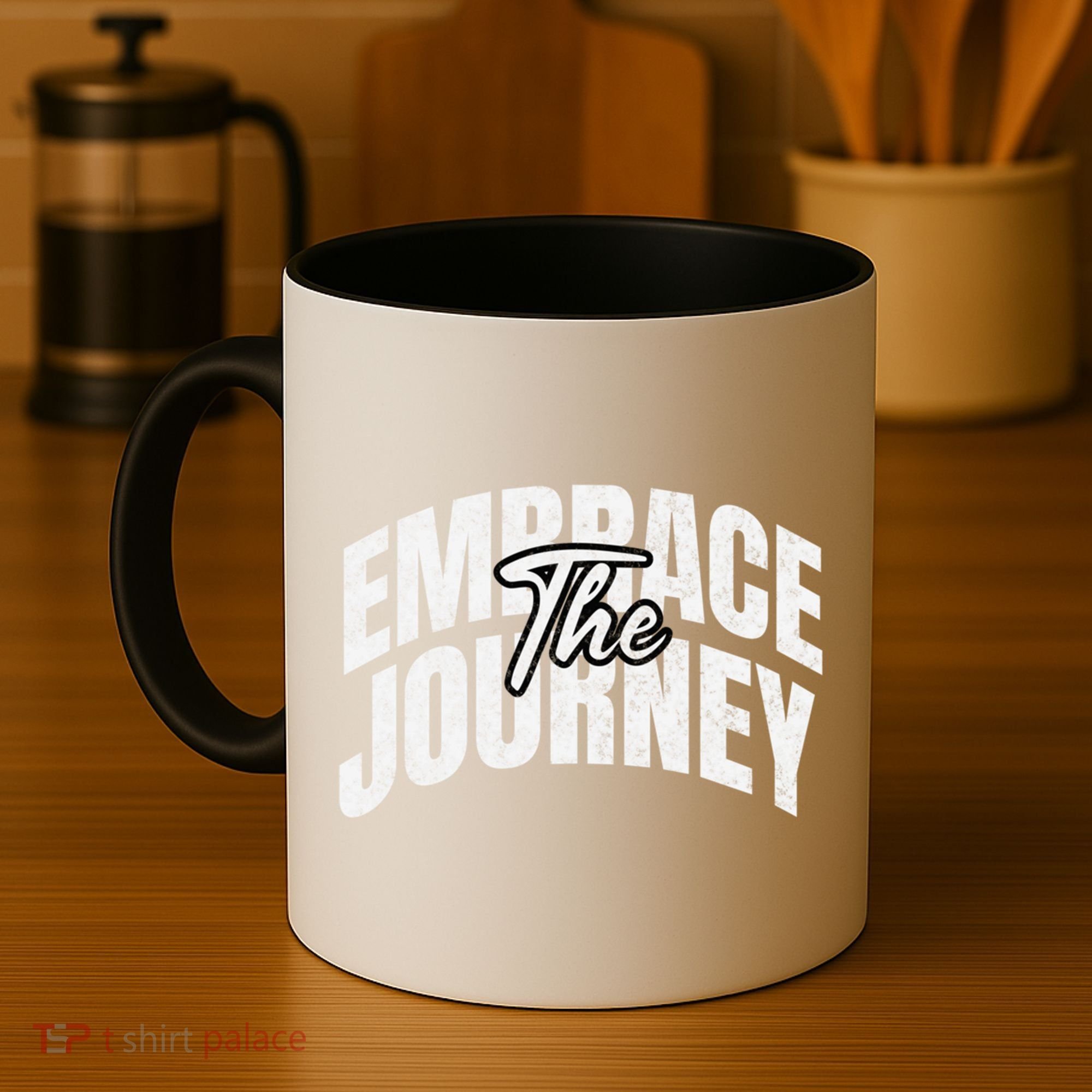Motivational Quote Embrace The Journey Large Font Gift Coffee Mug