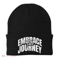 Motivational Quote Embrace The Journey Large Font Gift Beanie thumb 0
